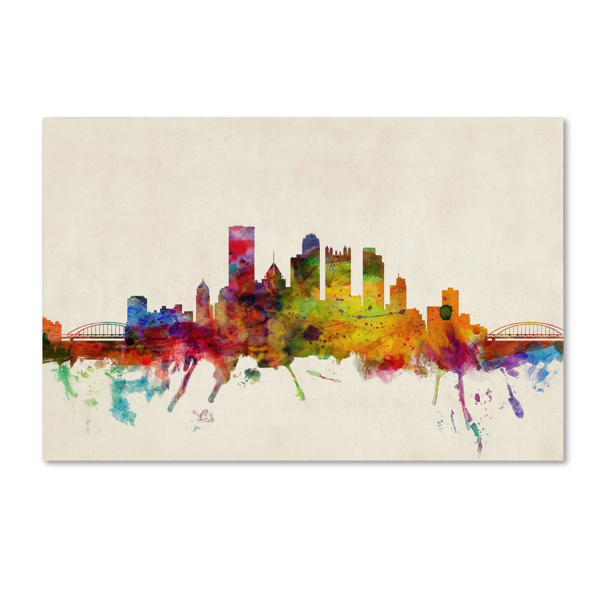 Trademark Fine Art "Pittsburgh, Pennsylvania" Canvas Art by Michael Tompsett