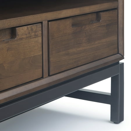 Simpli Home - Banting Modern Industrial TV Media Stand for Most TVs up to 65" - Walnut Brown
