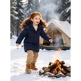 thumbnail image 4 of ZSHOW Girl's Recycled Winter Jacket Insulated Winter Coat Windproof Puffer Jacket Navy 8, 4 of 10