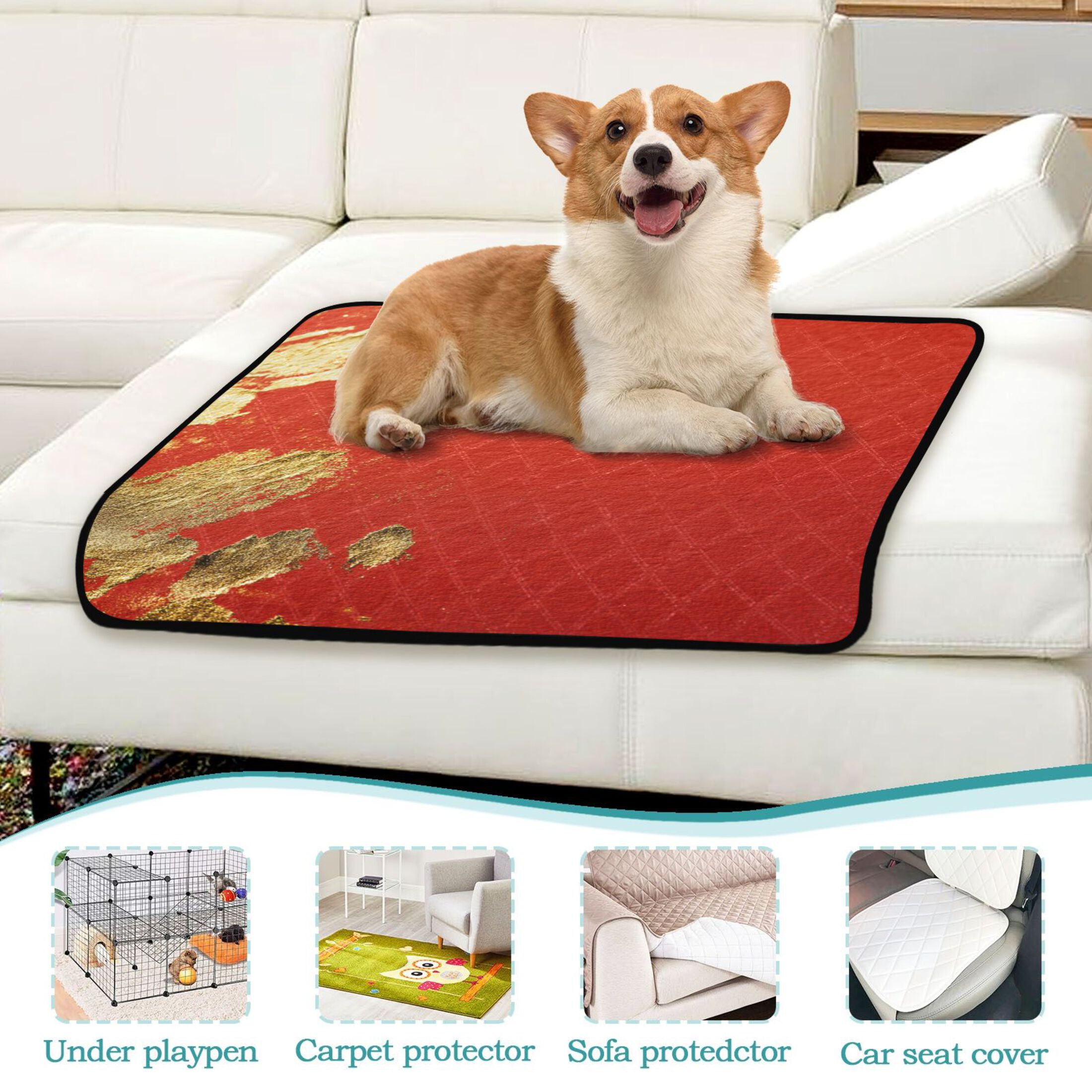 IAUYY Washable Pee Pads for Dogs Smallx3 Absorbent and Leak-Proof Non-Slip Reusable Puppy Pee Pads for Dogs Applicable to Playpen Potty Crate Surface Of The Metal Plate