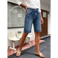 thumbnail image 6 of Men's High Waist Denim Bermuda Shorts, Medium Blue Wash Knee‑Length Jean Shorts with Pockets Casual Denim Bottoms, 6 of 8