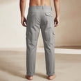 thumbnail image 5 of Tisuna Casual Pants For Mens Solid Color Zipper Button Straight Leg Trousers Breathable Fashion Male Work Street Pants Grey Size L, 5 of 8