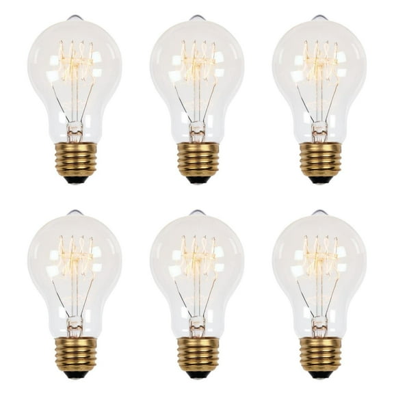 Westinghouse 0413520 Pack Of (6) 60 Watt Vintage Edison Dimmable A19 Medium (E26)