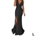 thumbnail image 5 of Vestido de noche Minnieouse Traje de fiesta Cuello en V Fuera de la raja Cóctel Lavable Negro L, 5 of 6