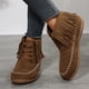 thumbnail image 3 of NECHOLOGY Botas Mujer Adulto Femenino Zapatos Botines de mujer Botas de fondo con cordones y decoración de borlas de ante sólido Retro a la moda para mujer (Brown, 7.5), 3 of 7
