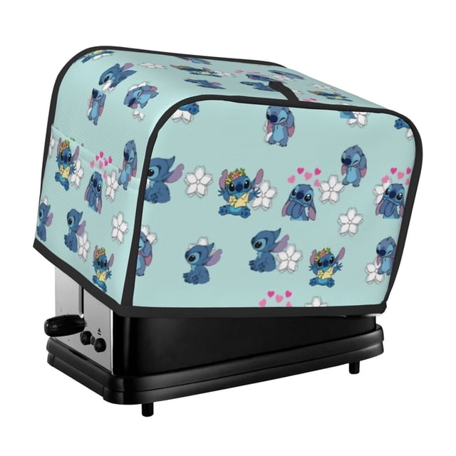 Funda para tostadora Stitch de 2 rebanadas, funda protectora contra el polvo y las huellas dactilares para pan, funda de poliéster para pequeños electrodomésticos de cocina