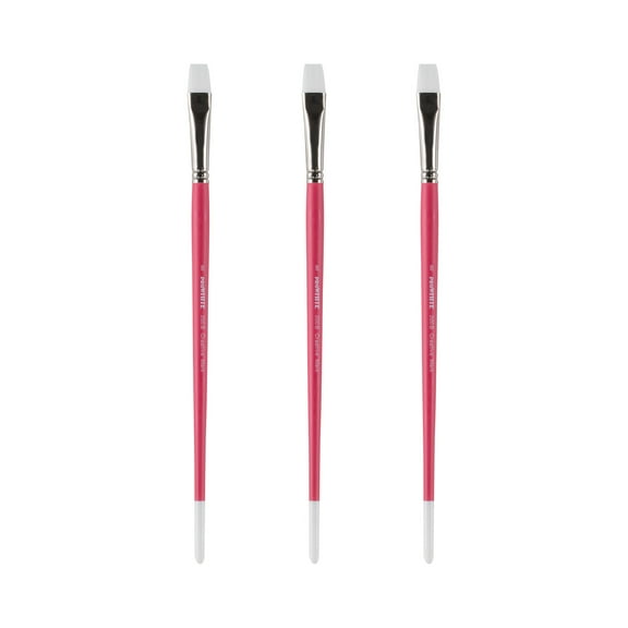 Creative Mark Pro White Soft Filament Acrylic Paint Brushes - Bright Size 8, Set of 3  - Versatile Synthetic Brushes for Acrylic Painting , Gouache, Oils & Caseins