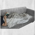 thumbnail image 6 of Mandala Soft Flannel Fleece Throw Blanket, Composition Lotus Tibetian Tulips Sun and Ribbons, Cozy Plush for Indoor and Outdoor Use, 50" x 70", White and Black, by Ambesonne, 6 of 6