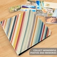 thumbnail image 4 of FORMRS 3 Ring Photo Album 4"x6" Self Adhesive Large Capacity PU Leather Cover, Striped Pattern, 4 of 8