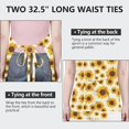 thumbnail image 6 of Beige Sunflower Pattern Apron-Garden Aprons for Women with Pockets-Cotton Linen Waterproof Kitchen Cooking Gardening Aprons Adjustable for Kitchen,Cooking,BBQ and Salon 33x27 Inch, 6 of 7