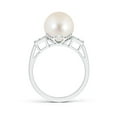 thumbnail image 2 of ANGARA Freshwater Cultured Pearl Ring with Cluster Diamonds in 925 Sterling Silver for Women | June Birthstone, Birthday, Anniversary, Jewelry Gift for Women | Pearl Ring, 2 of 8