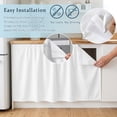 thumbnail image 5 of White Cabinet Curtains 35"W x 35"L, Dustproof Sink Skirt Curtain for Kitchen Bathroom, Modern Minimalist Pure Soild Color Adhesive Desk Skirt Privacy Short Curtains for Office Closet Vanity Shoe Rack, 5 of 8
