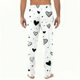 thumbnail image 3 of Fgvctg Mens Pajama Pants Valentine's Day Fashion Love Heart Print Wide Leg Pajamas Sleepwear High Waisted Pj Pants Loose Spring Fall Drawstring Lounge Pants with Pockets Gray 3XL, 3 of 5