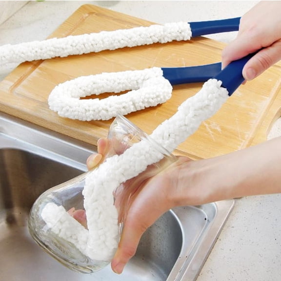 Long Bottle Brush Cleaner, Household Cleaning Tool, Flexible Bottle Brush – 18-Inch Flexible Foam Cleaning Stick, Suitable For Vases, Glasses, Decanters And Water Bottles, One Pack.