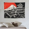 thumbnail image 4 of ONETECH  Japanese Tapestry, Japan Pagoda Mount Fuji Anime Tapestry Wall Hanging, Red Sun Tapestry Black White Art Blanket for Bedroom Living Room Dorm, 4 of 7