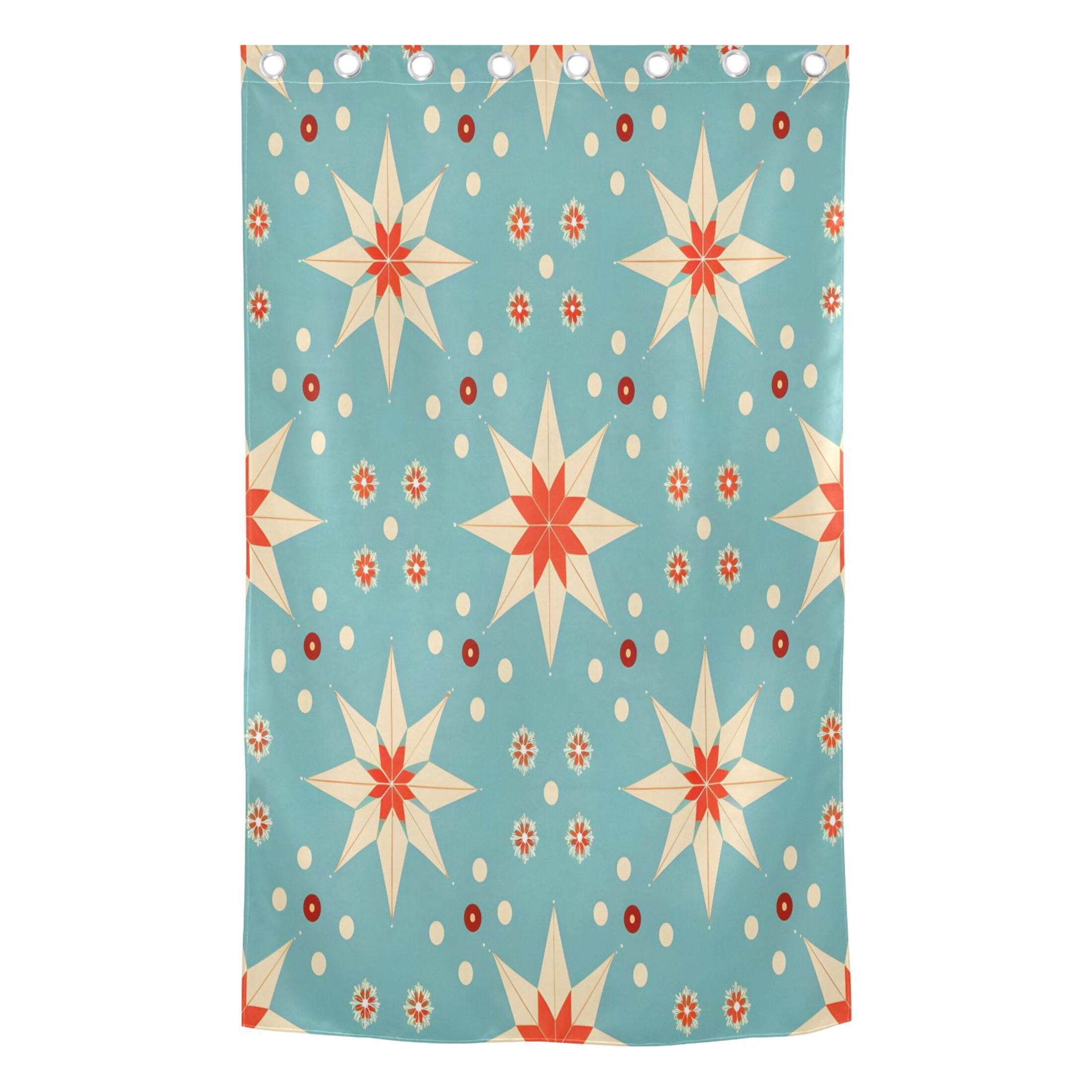 Retro Abstract Floral Blackout Curtains 84"x52" Thermal Insulated Curtain 1 Panel