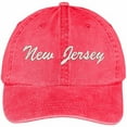 thumbnail image 2 of Trendy Apparel Shop New Jersey State Embroidered Low Profile Adjustable Cotton Cap - Red, 2 of 4