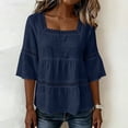 thumbnail image 5 of Bovemsi Oversized Tshirts for Women Comfort Round Neck 3/4 Sleeve Pleated Front Printed Trendy Tops for Women Trendy XXL, 5 of 5