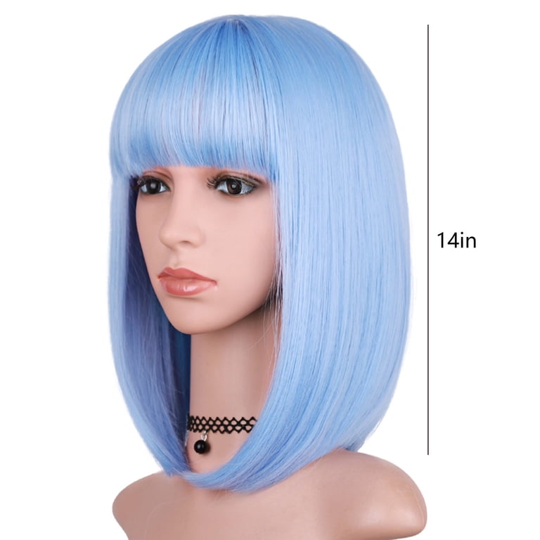 YSGFHGJW Wigs for Black Women,Cut Bob Wigs With Bangs 14  display picture 2