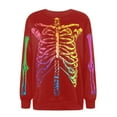 thumbnail image 4 of zaveiop Halloween Gothic Skeleton Sweatshirts for Women Punk Skull Oversized Graphic Sweater Y2k Long Sleeve Apparel Pullover (Red, M), 4 of 4