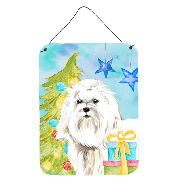 Carolines Treasures CK1871DS1216 Christmas Tree Maltese Wall or Door Hanging Prints