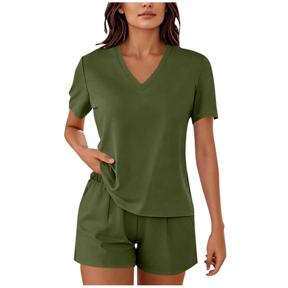 EazyTech 2 Piece Athletic Tracksuits for Womens Short Sleeve Tops and Shorts Sets Summer Workout Gym Outfits Lounge Pajamas Set