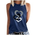 thumbnail image 1 of Timegard Camisoles pour Femmes Col Rond Imprimé Cœur Sans Manches Confortables Décontractées Amples Chemises Hauts Blouse, 1 of 5