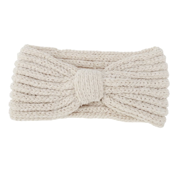 Unique Bargains 1 Pc Headband Corduroy Yarn Bow Hairband White