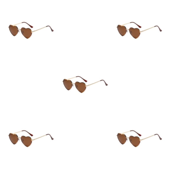 Qarigey Impresionantes gafas de sol en forma de corazón de PVC con lente Tac, accesorio de moda, gafas de sol en forma de corazón, té de Type2 NO2