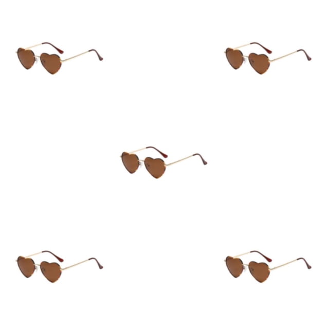 Gafas de sol en forma de corazón Sonducket con montura de metal dorado y lentes Tac
