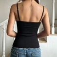thumbnail image 4 of YWMJI Padded Lace Double Lined Tank Tops for Women Slim Fitted Sleeveless Spaghetti Strap V Neck Camisoles Cute Flattering Going Out Double Layer Crop Tops Fitness Basic Cami Shirt Black L, 4 of 5