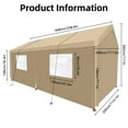 thumbnail image 5 of Carport Canopy, 10x20 Heavy Duty Portable Garage Tent with Roll-up Doors and All-Season Tarp, Car Canopy for Truck, Car, Boat, Khaki, 5 of 5