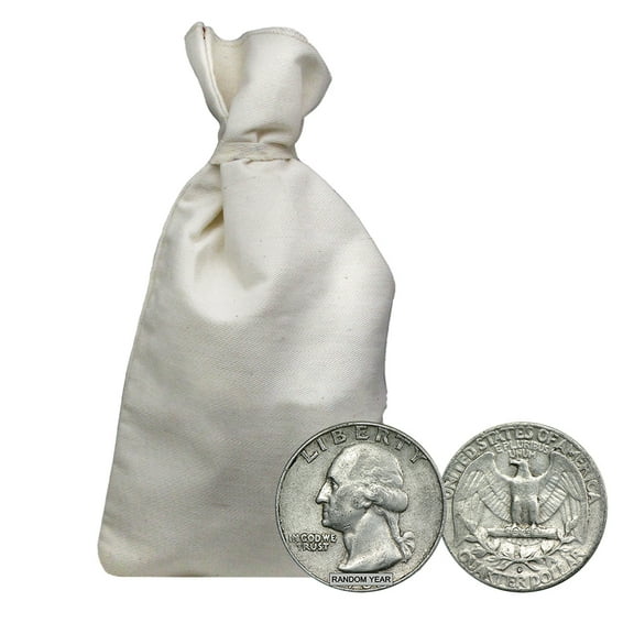 90% Silver Washington Quarters - $100 Face Value Bag