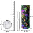 thumbnail image 5 of 20oz Colorful Mushroom Star Black Pattern Skinny Tumblers Stainless Steel Tumbler with Lid and Straw,Vacuum Insulated Double Wall Travel Tumbler Cups with Cleaning Brush for Coffee,Tea, 5 of 6