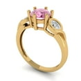 thumbnail image 2 of 1.72 ct Round Cut Simulated Pink Diamond 3 Stone 18K Yellow Gold Womens Engagement Ring, 2 of 5