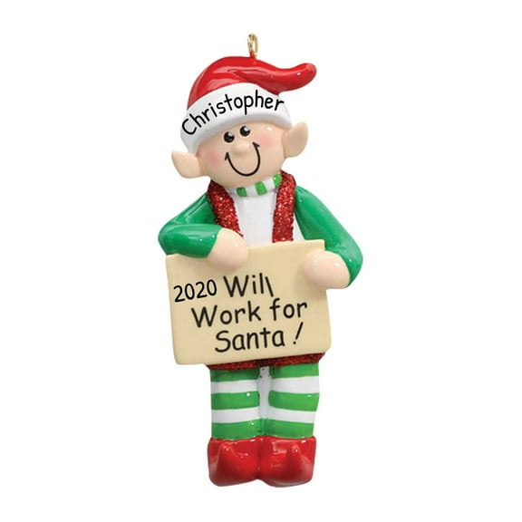 Personalized Elf Christmas Ornaments - Customized Elf Will Work For Santa Christmas Tree Ornament