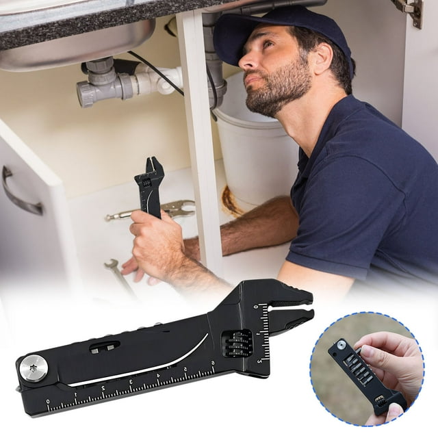 Pince Multi-Outils, Outil de Poche Pliant, Gadget Portable avec Tournevis, Clé Réglable et Pochette de Rangement, 11,6 x 3,5 x 1 cm, Léger 130g, pour Camping, Extérieur et Tâches de Bricolage