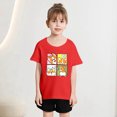 thumbnail image 2 of Chemises pour Tout-Petits Mode Personnalité Imprimée Col Rond Manches Courtes Tee Été Décontracté Ample Hauts Filles Rouge 6 Ans-8 Ans, 2 of 5