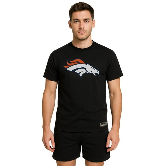 NFL Playera Aficionado Básica Denver Broncos Negro para Hombre, Talla Mediana