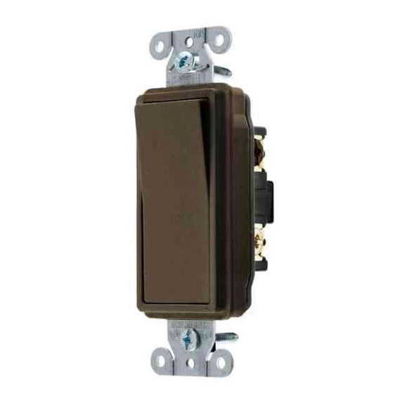 Hubbell Wiring Device-Kellems Wall Switch,Brown,15 A;Back; Side,3-Way DS315