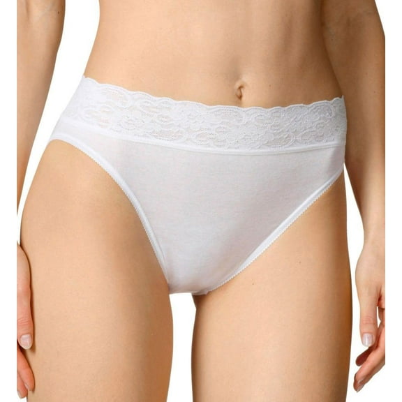 Women's Calida 21901 Lycra Lace Hi Cut Brief Panties (White S)