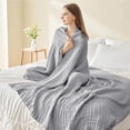 thumbnail image 4 of Cotton Muslin Throw Blanket, Summer Gauze Throws for Bed Couch，Soft Lightweight Breathable Linen Blankets Bedspread for Adults All Season, 78.7"X90.5", 4 of 9