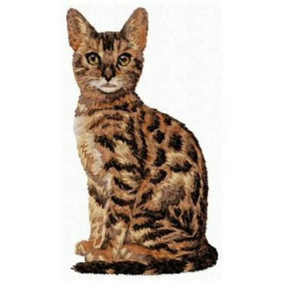 Bengal Cat Iron on Embroidered Patch 4" Tall Free USA Shipping