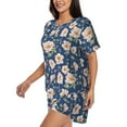 thumbnail image 2 of Naloa Flower Women's Short-Sleeved Pajama Set, Loungewear, Summer pajamas, Breathable Cozy - 4X-Large, 2 of 9