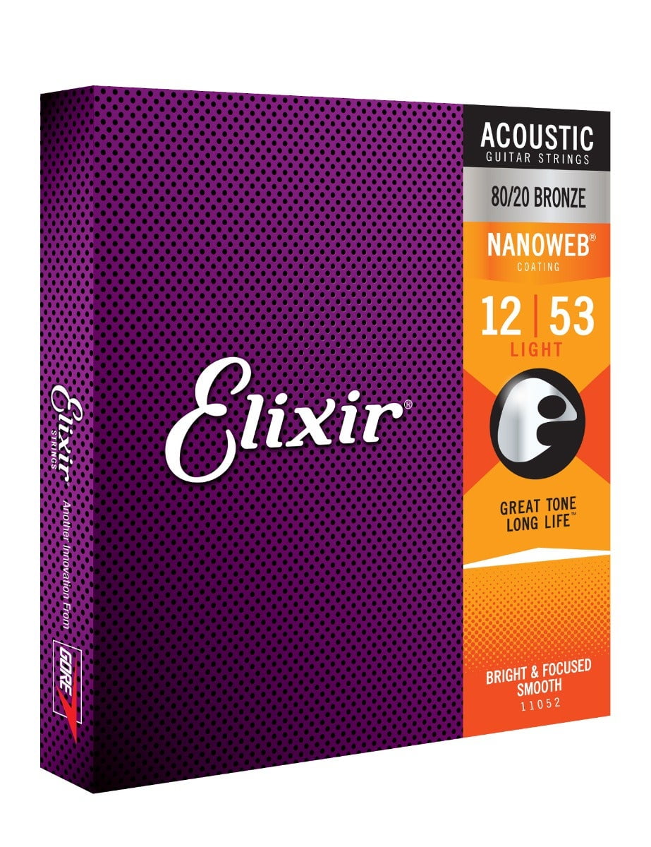 Elixir Strings Nanoweb 80/20 Bronze Light Gauge Acoustic Strings