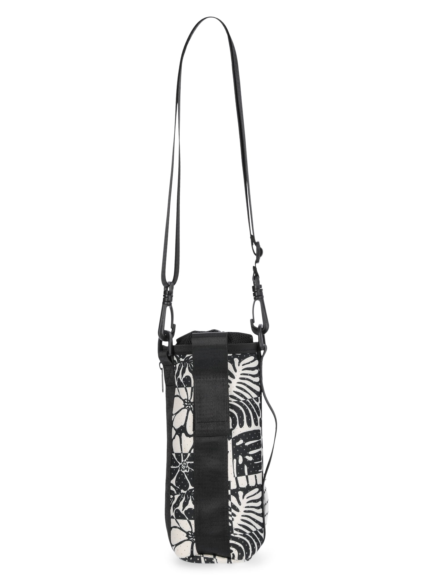 No Boundaries Women's Neoprene Crossbody Bucket Bag, Black/White
