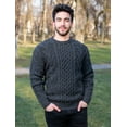 thumbnail image 4 of SAOL 100% Merino Wool Men's Aran Cable Knit Irish Sweater Fisherman Pullover, 4 of 8