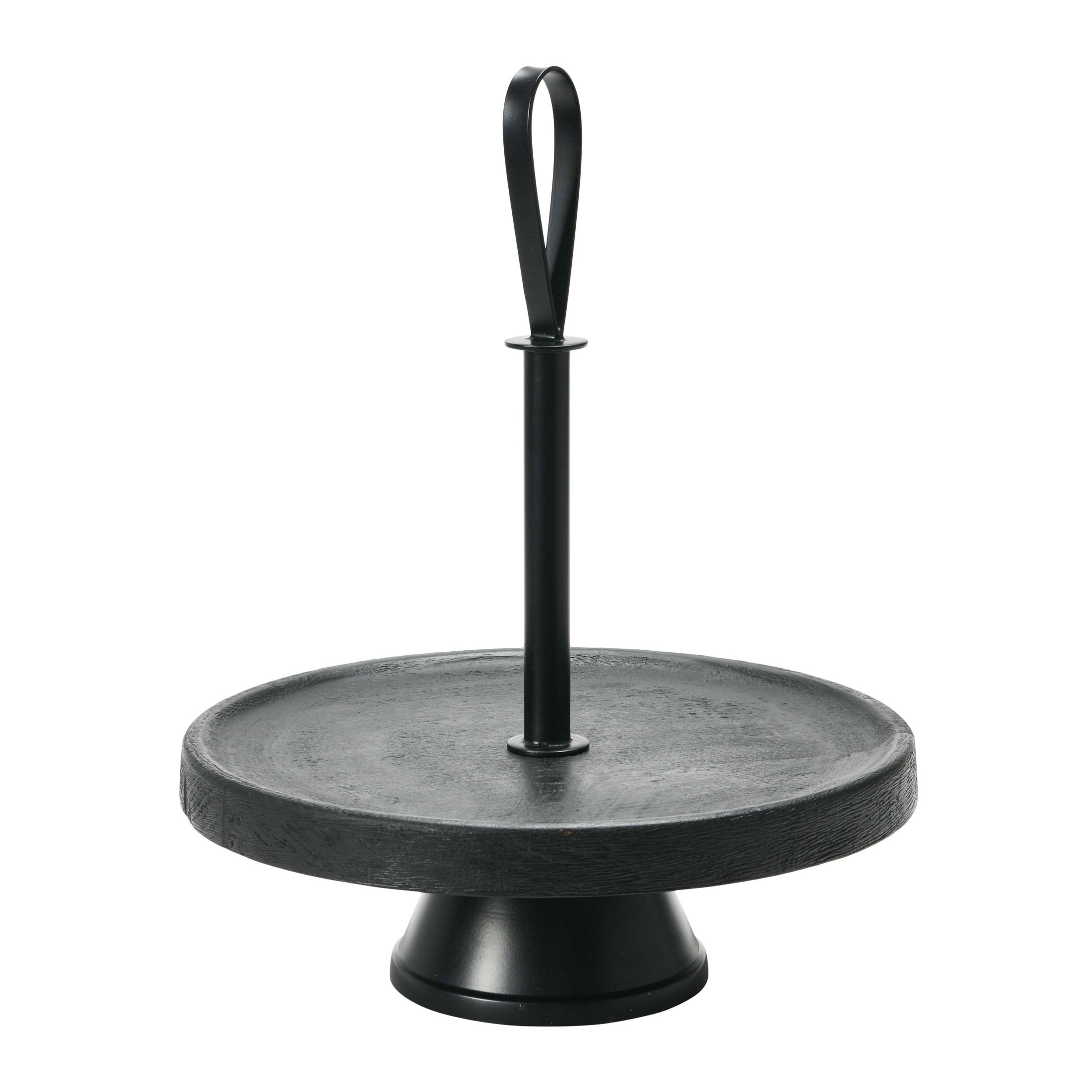 Creative Co-Op Elegant Modern Tray, Cake Stand or Desert Serve ware stand, Black