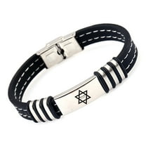 Yahweh Jehovah Tetragrammaton Lines Silicone Bracelet - The Name of God in Hebrew with Jewish Star of David Bangle - Blessing Messianic Tetragrammaton Divine Jewelry for Men Women, 8.26''