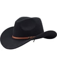 thumbnail image 4 of Bobifish Boys Cowboy Hat Vitange Wide Brim Cowboy Hat With Buckle Band Outdoor Hiking Classic Casual Activity Hat, 4 of 4